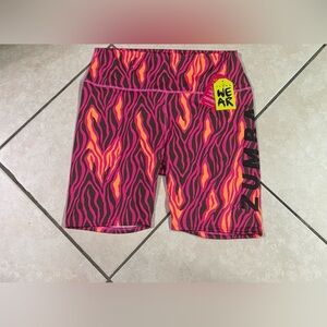 Zumba Fitness Vibrant Pink and Orange Athletic Shorts